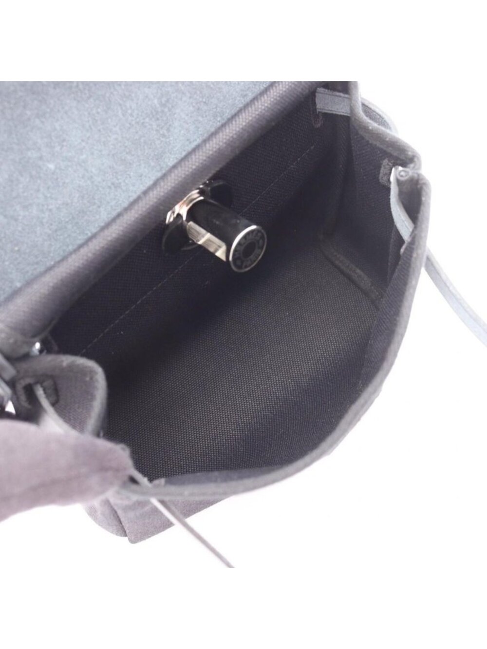 Hermes Shoulder Bag Herbag Zip Mini Black Canvas Leather - Picture 3 of 5